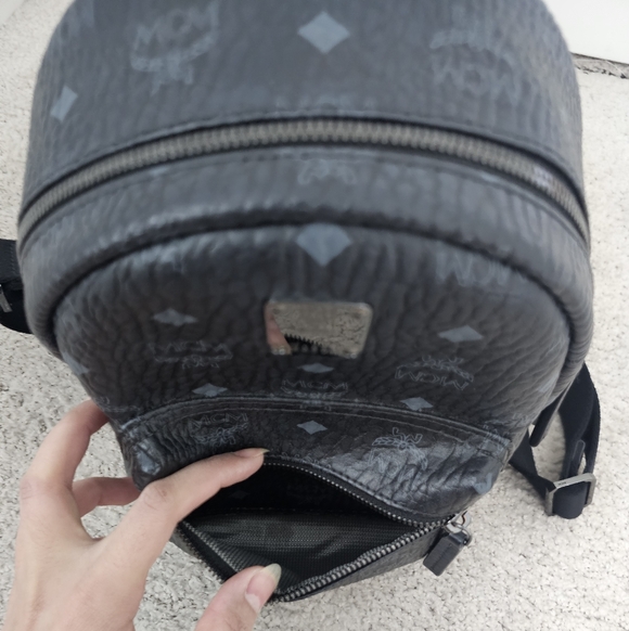 Authentic MCM Black Logo Backpack - Picture 7 of 15
